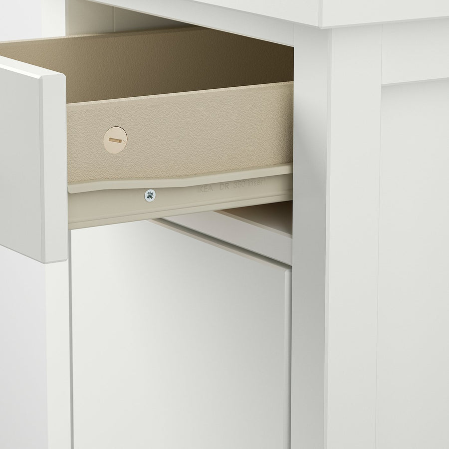 GULLABERG bedside table, with 1 drawer with door/white, 38x40x75 cm