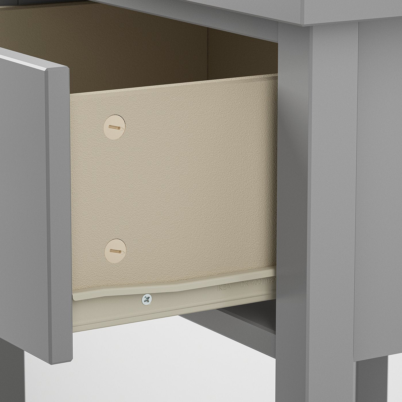 GULLABERG bedside table, with 1 drawer with shelf/grey, 53x43x69 cm