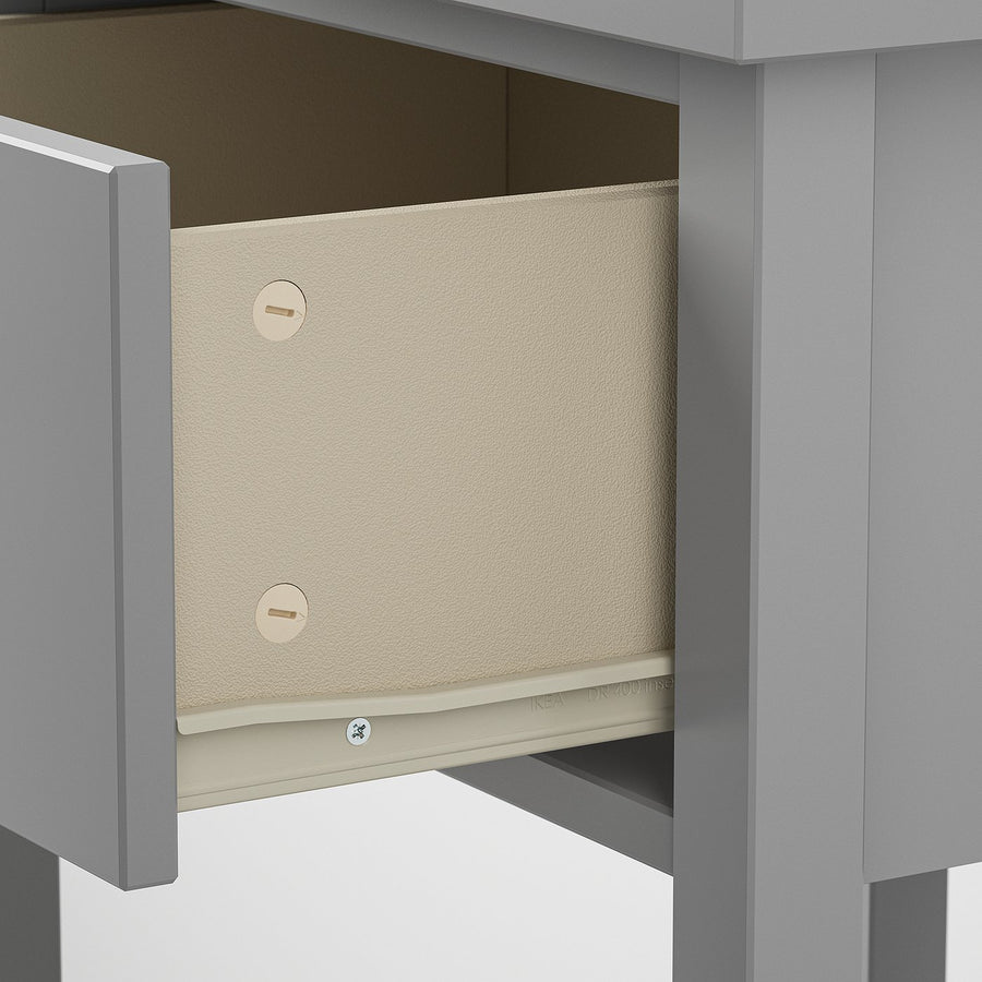 GULLABERG bedside table, with 1 drawer with shelf/grey, 53x43x69 cm