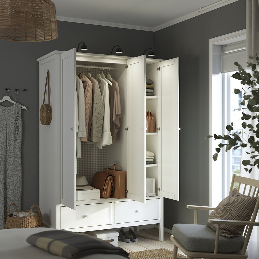 GULLABERG wardrobe, white, 128.0x201.0x64.0 cm