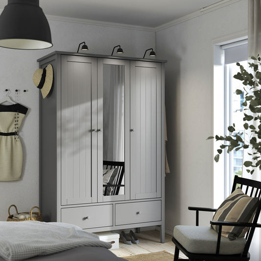 GULLABERG wardrobe, grey, 128x64x201 cm