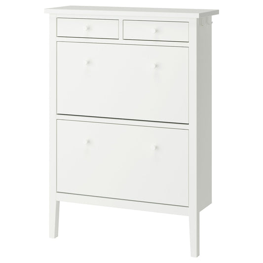 GULLABERG shoe cabinet with 2 compartments, white, 88x30x122 cm