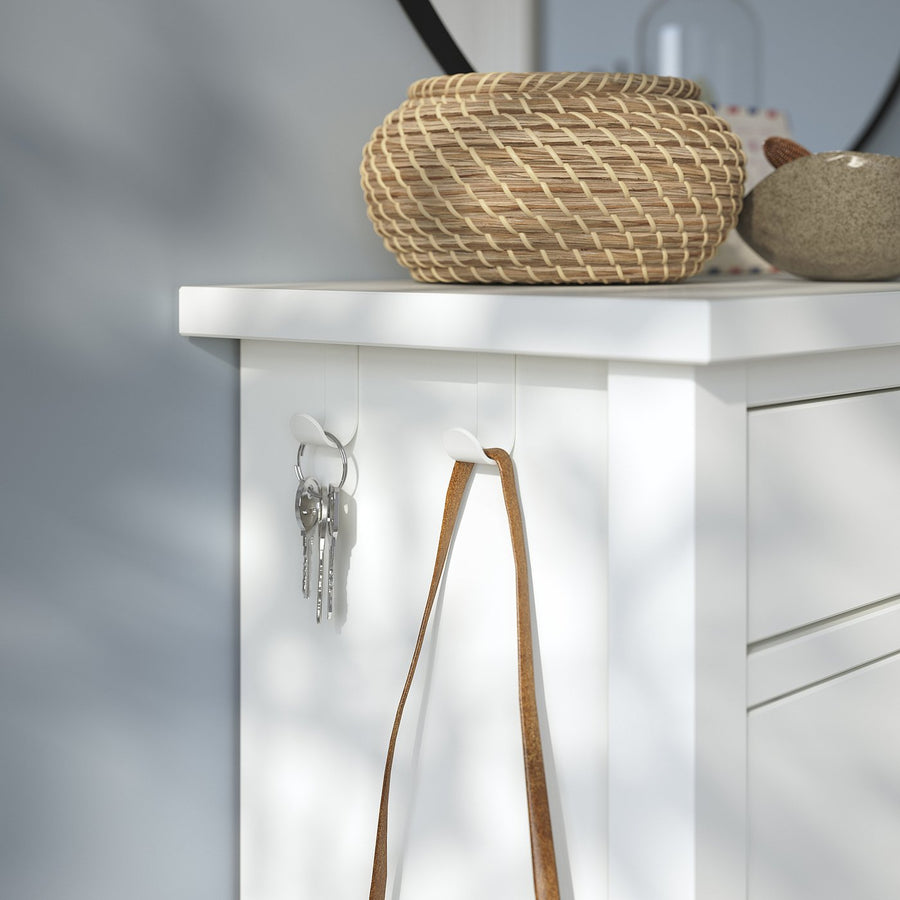 GULLABERG shoe cabinet with 2 compartments, white, 88x30x122 cm