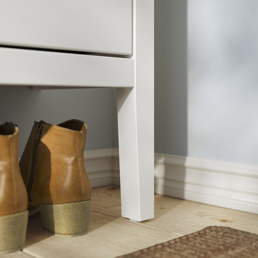 GULLABERG shoe cabinet with 2 compartments, white, 88x30x122 cm