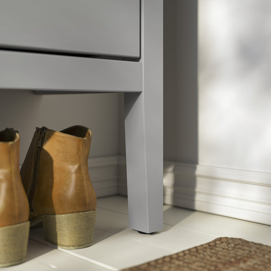 GULLABERG shoe cabinet with 2 compartments, grey, 88x30x122 cm