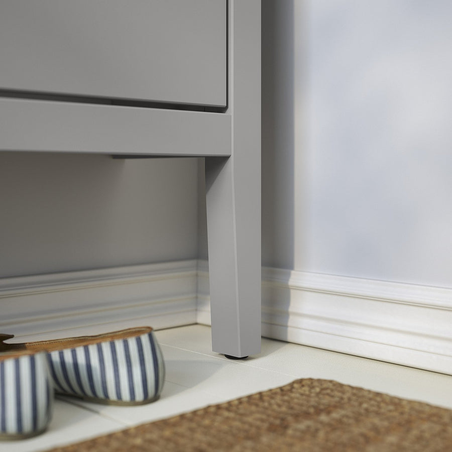 GULLABERG shoe cabinet with 4 compartments, grey, 105x22x107 cm