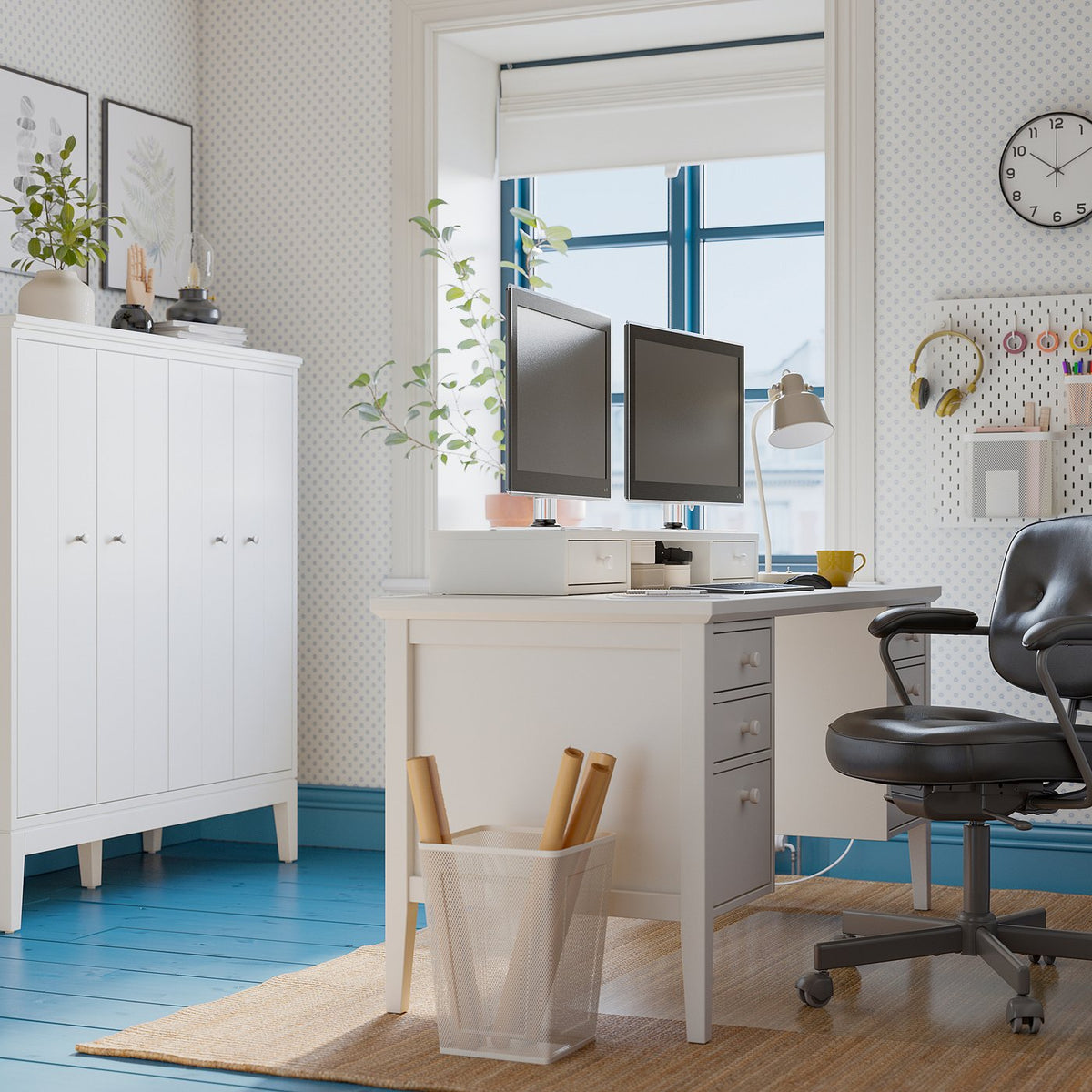 GULLABERG desk, white, 155x65x75 cm