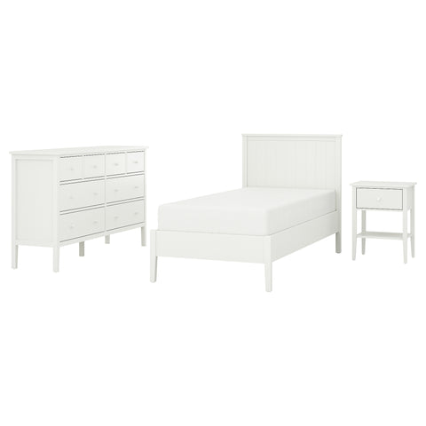 GULLABERG bedroom furniture, set of 3, white, 200x90 cm