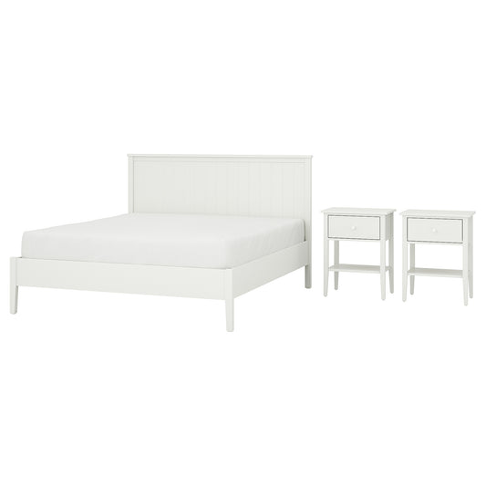 GULLABERG bedroom furniture, set of 3, white, 140x200 cm