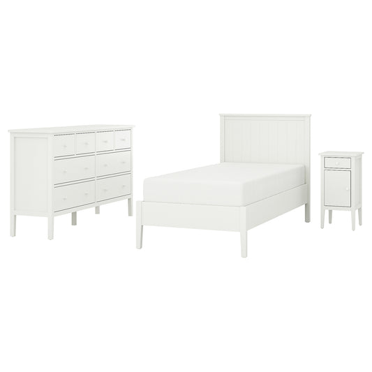 GULLABERG bedroom furniture, set of 3, white, 90x200 cm