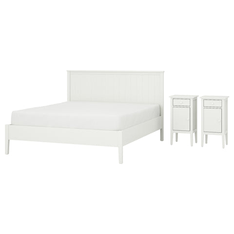 GULLABERG bedroom furniture, set of 3, white, 200x140 cm