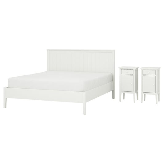GULLABERG bedroom furniture, set of 3, white, 160x200 cm