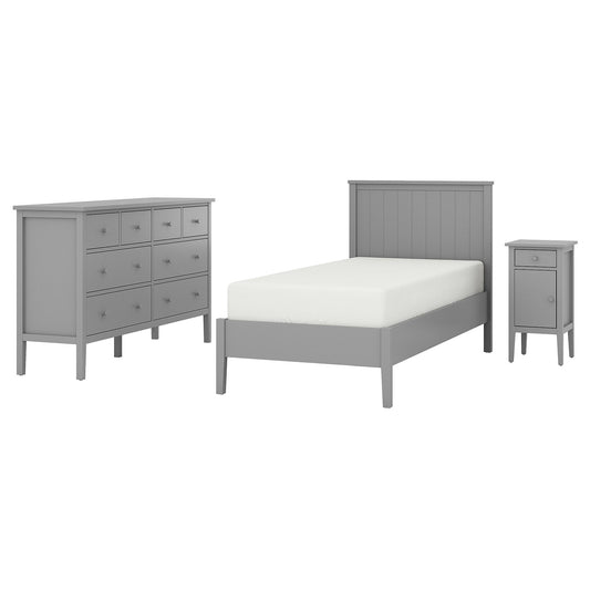 GULLABERG bedroom furniture, set of 3, grey, 200x90 cm