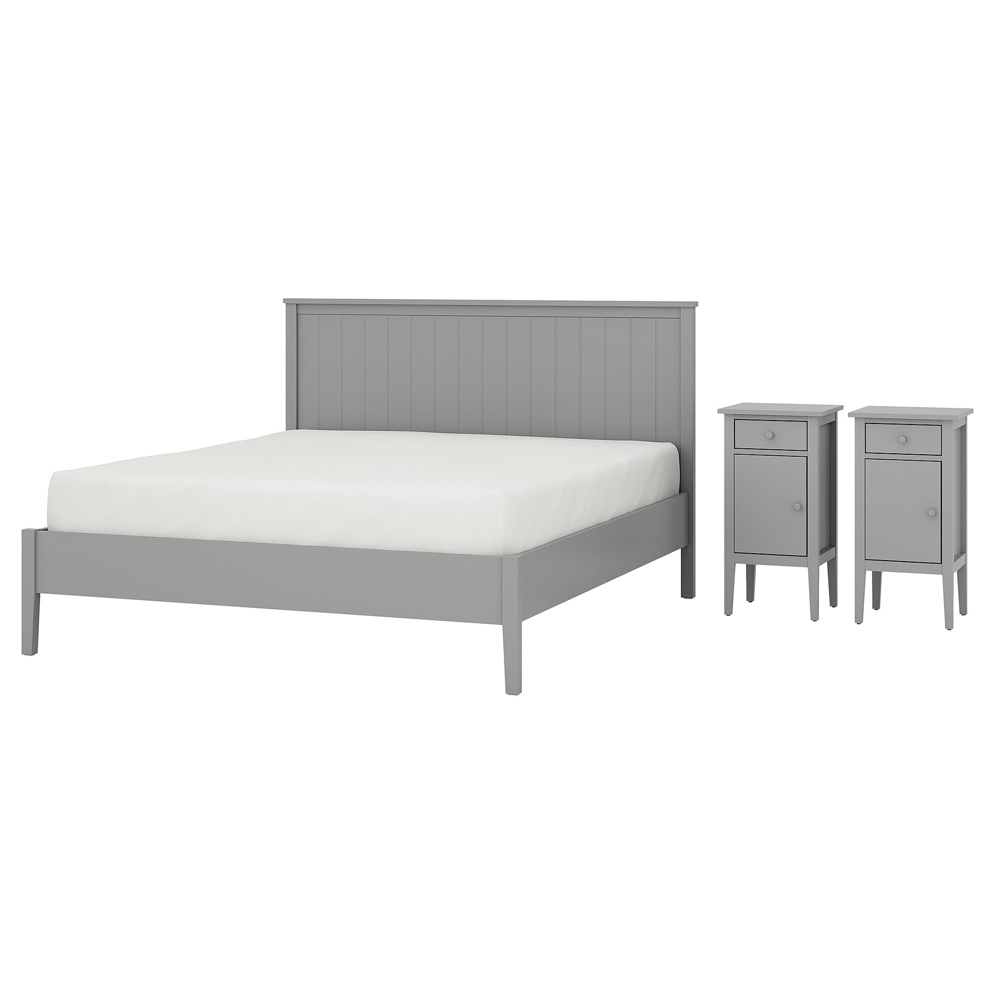 GULLABERG bedroom furniture, set of 3, grey, 160x200 cm