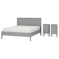 GULLABERG bedroom furniture, set of 3, grey, 140x200 cm
