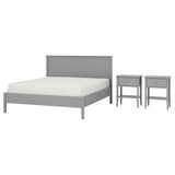 GULLABERG bedroom furniture, set of 3, grey, 160x200 cm