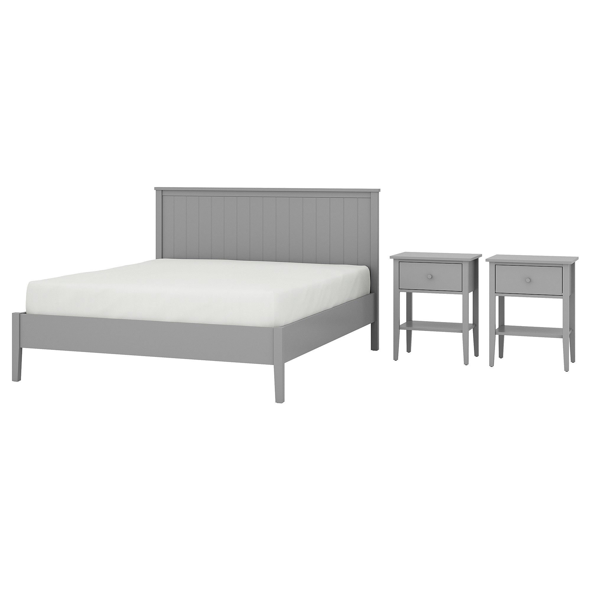 GULLABERG bedroom furniture, set of 3, grey, 140x200 cm