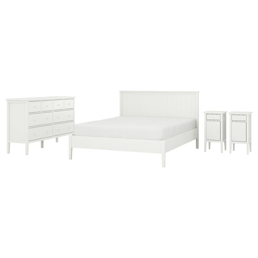 GULLABERG bedroom furniture, set of 4, white, 140x200 cm