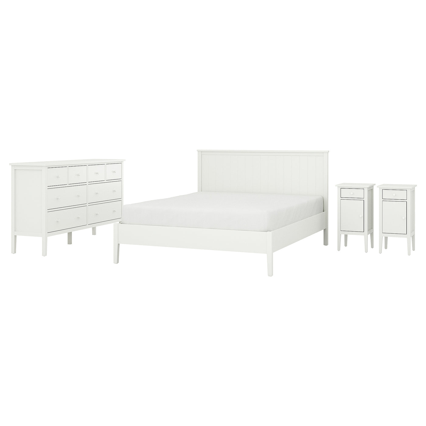 GULLABERG bedroom furniture, set of 4, white, 160x200 cm