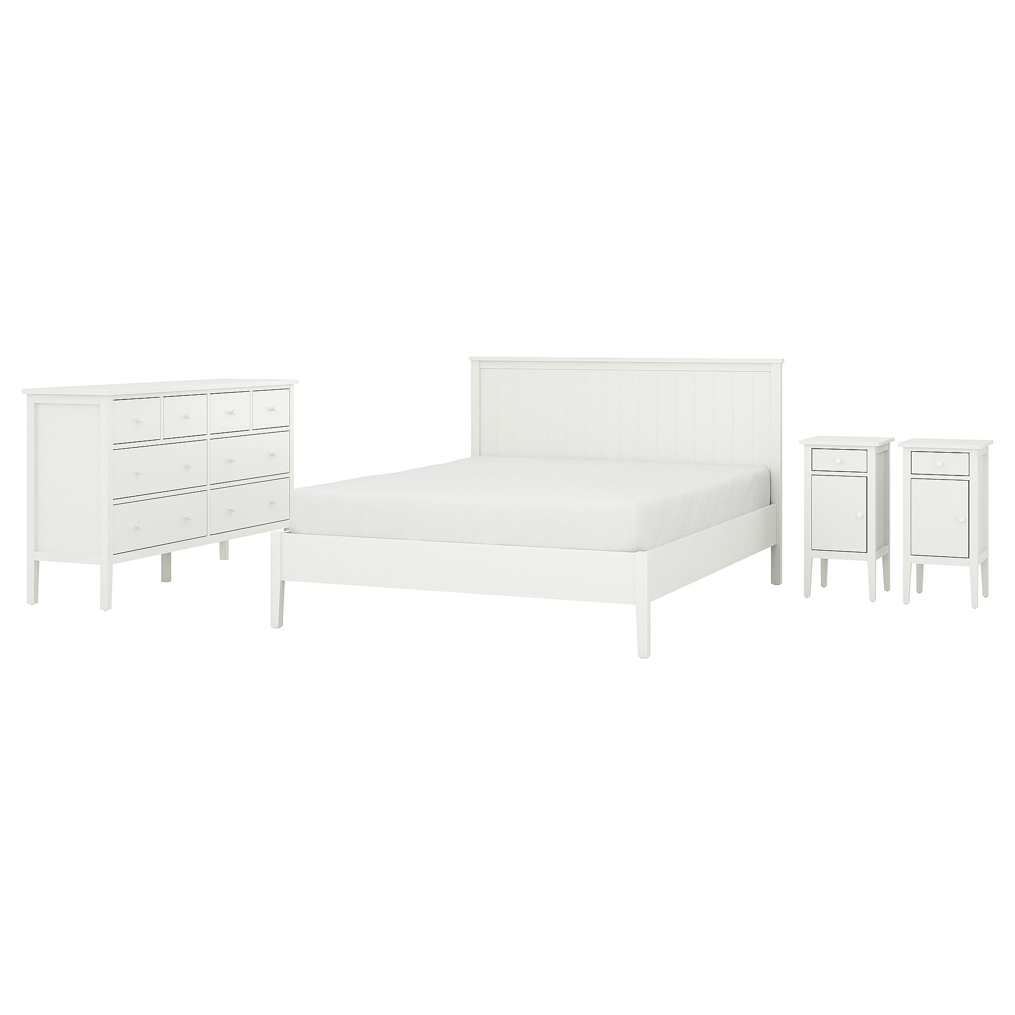 GULLABERG bedroom furniture, set of 4, white, 160x200 cm