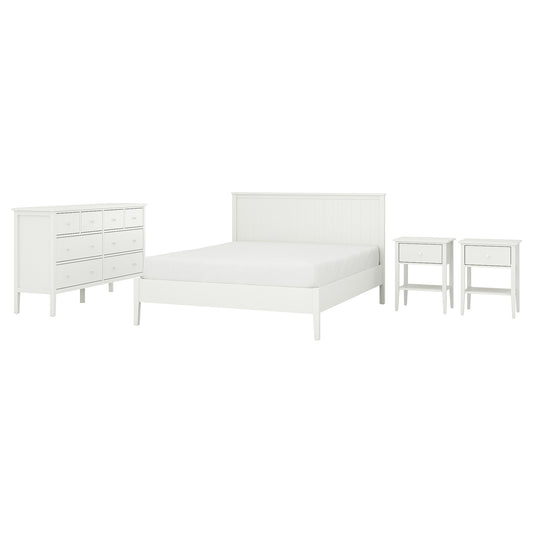 GULLABERG bedroom furniture, set of 4, white, 160x200 cm