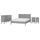 GULLABERG bedroom furniture, set of 4, grey, 140x200 cm