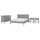 GULLABERG bedroom furniture, set of 4, grey, 160x200 cm