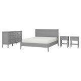 GULLABERG bedroom furniture, set of 4, grey, 140x200 cm