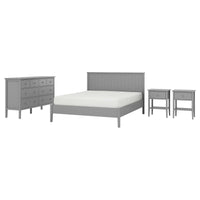 GULLABERG bedroom furniture, set of 4, grey, 140x200 cm