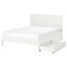 GULLABERG bed frame with 2 storage boxes, white/Luröy, 140x200 cm