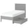 GULLABERG bed frame with 2 storage boxes, grey/Leirsund, 90x200 cm