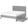 GULLABERG bed frame with 2 storage boxes, grey/Luröy, 140x200 cm