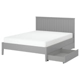 GULLABERG bed frame with 2 storage boxes, grey/Luröy, 160x200 cm