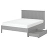 GULLABERG bed frame with 2 storage boxes, grey, 160x200 cm