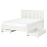 GULLABERG bed frame with 4 storage boxes, white/Luröy, 160x200 cm