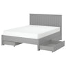 GULLABERG bed frame with 4 storage boxes, grey/Luröy, 160x200 cm