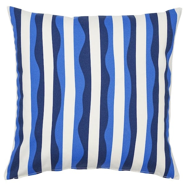 Ikea GULLBERGSÖ - Pillow cover, blue striped pattern/outdoor interior,50x50 cm