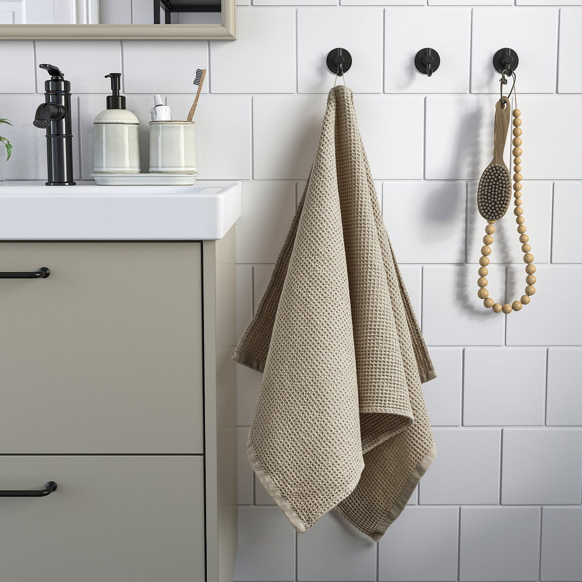 GULLDYNA hand towel, beige, 50x100 cm