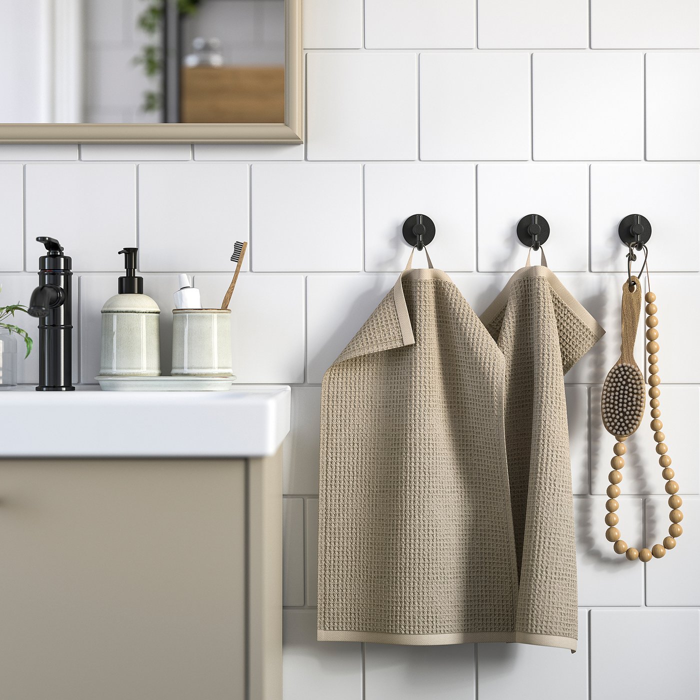 GULLDYNA guest towel, beige, 30x50 cm