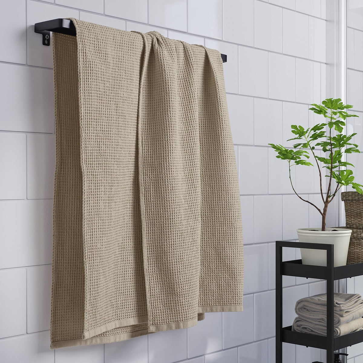 GULLDYNA bath sheet, beige, 100x150 cm