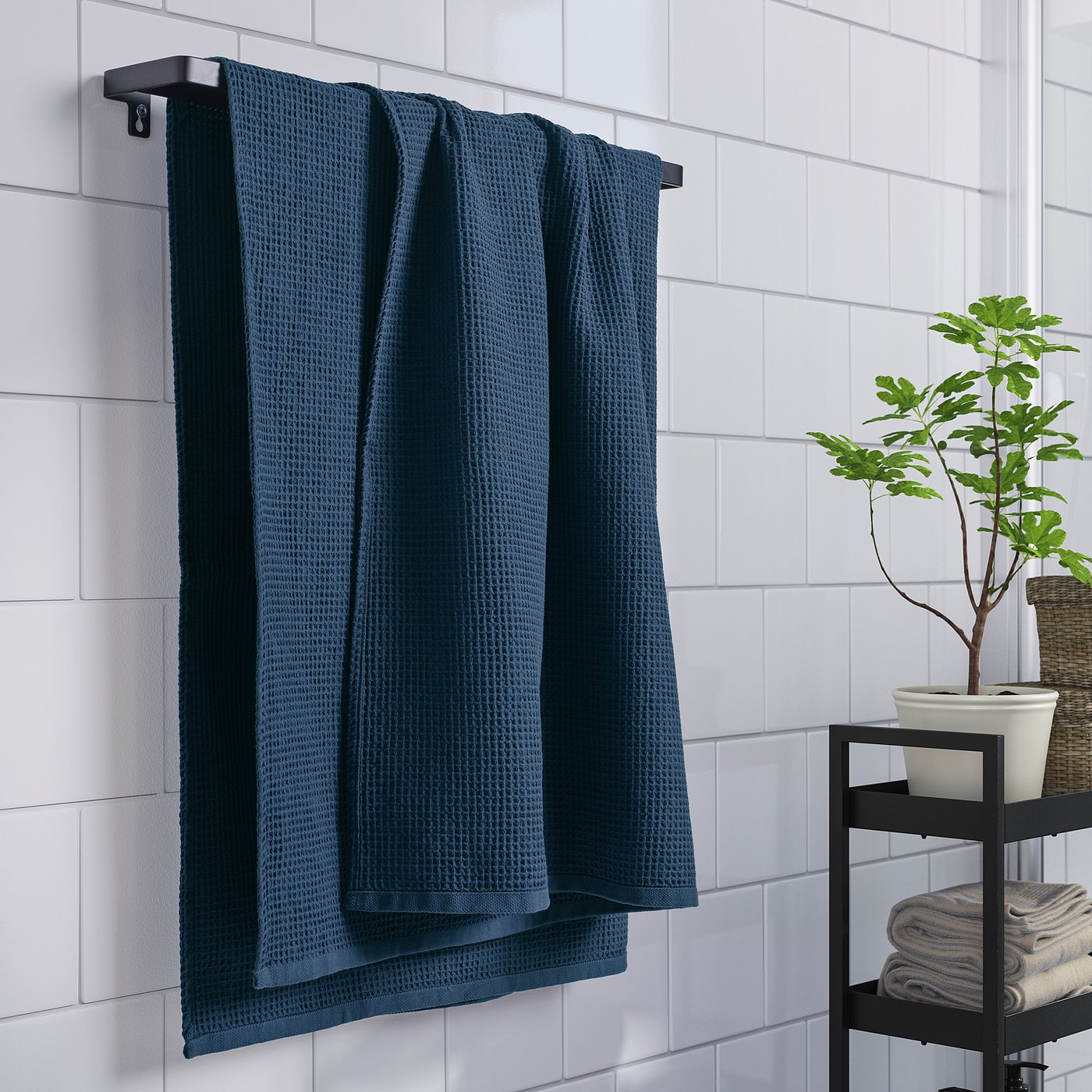 GULLDYNA bath sheet, dark blue, 100x150 cm