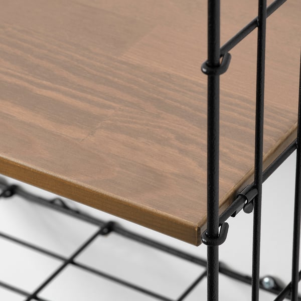 GULLHULT wall shelf, black/pine antique effect, 30x40 cm