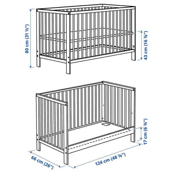 GULLIVER - GULLIVER Cot, green, 60x120 cm