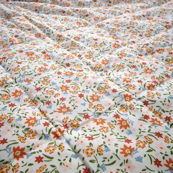 GULLNATTLJUS - Bedspread, white/floral pattern, 160x250 cm