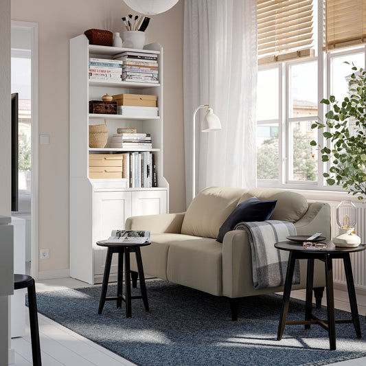 GULLVALLA 2-seat sofa, Silkeryd dark grey-beige, 142 cm