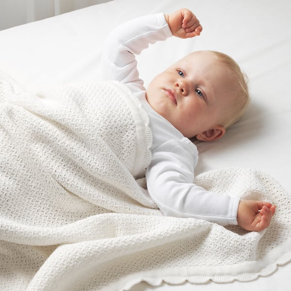 GULSPARV blanket, white, 70x90 cm