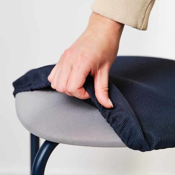 GULTARP stool, dark blue/Remmarn dark blue, 33 cm