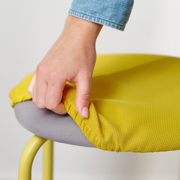 GULTARP stool, light yellow/Remmarn yellow, 33 cm