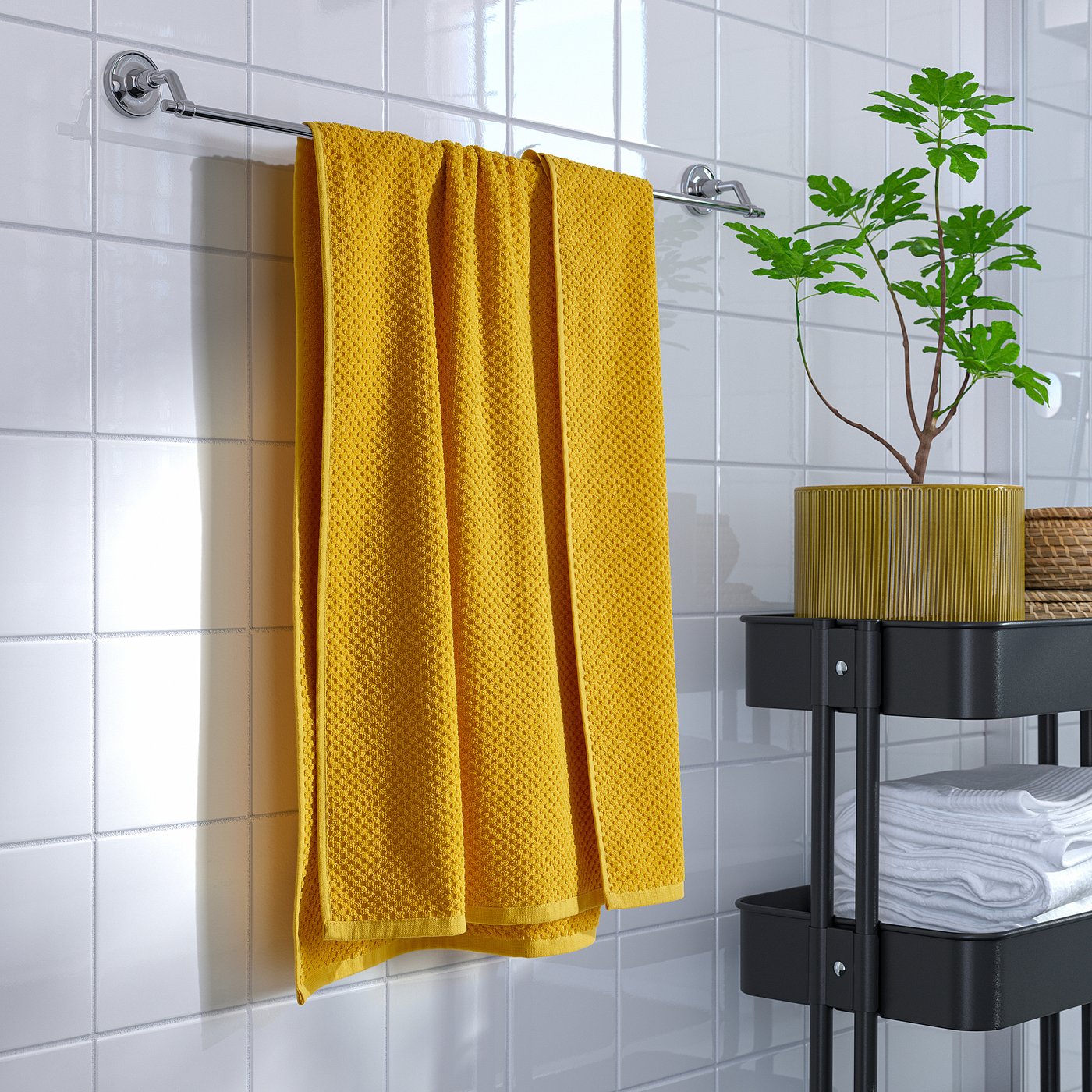 GULVIAL bath towel, yellow, 70x140 cm