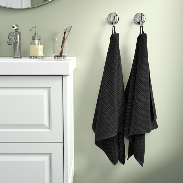 GULVIAL hand towel, black, 50x100 cm